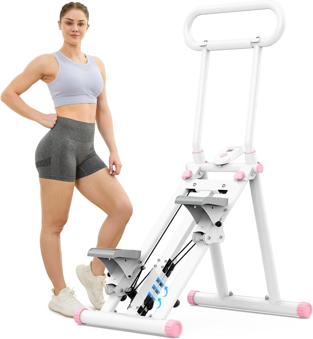 HXD-ERGO Stair Stepper for Home, 6 Adjustable Resistance Vertical Climber Cardio Exercise Machine, Folding Stair Climber for Full Body Workout with Adjustable Handlebar