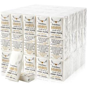 120 Pack Funeral Facial Tissues Keepsakes Memorial Pocket Tissues Inspirational Poem 3 Ply Mini Travel Size Tissue Individual Packs Funeral Favors for Guests Relatives Family Friends Memorial Gift