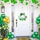 2 x AceOrbit St. Patrick's Day Decoration Wooden Shamrock Door Wreath Welcome Hanging Front Door Sign Wall Sign with Rope Clover Spring Decor Irish Gift for Home Decor Holiday Party Outdoor Indoor 12 in