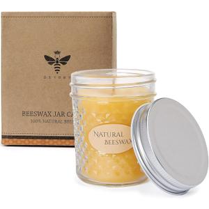 DEYBBY 5oz Beeswax Jar Candle - Natural Beeswax Gift,30 Hrs Burn - Handpour Candle for Dinner Home Spa Decor (large-1 pack)