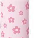 Floral Water Bottle Stainless Steel 32oz with Lid & Straw, Daisy Insulated Bottles Gifts for Women Girls Friends Teens Birthday Christmas
