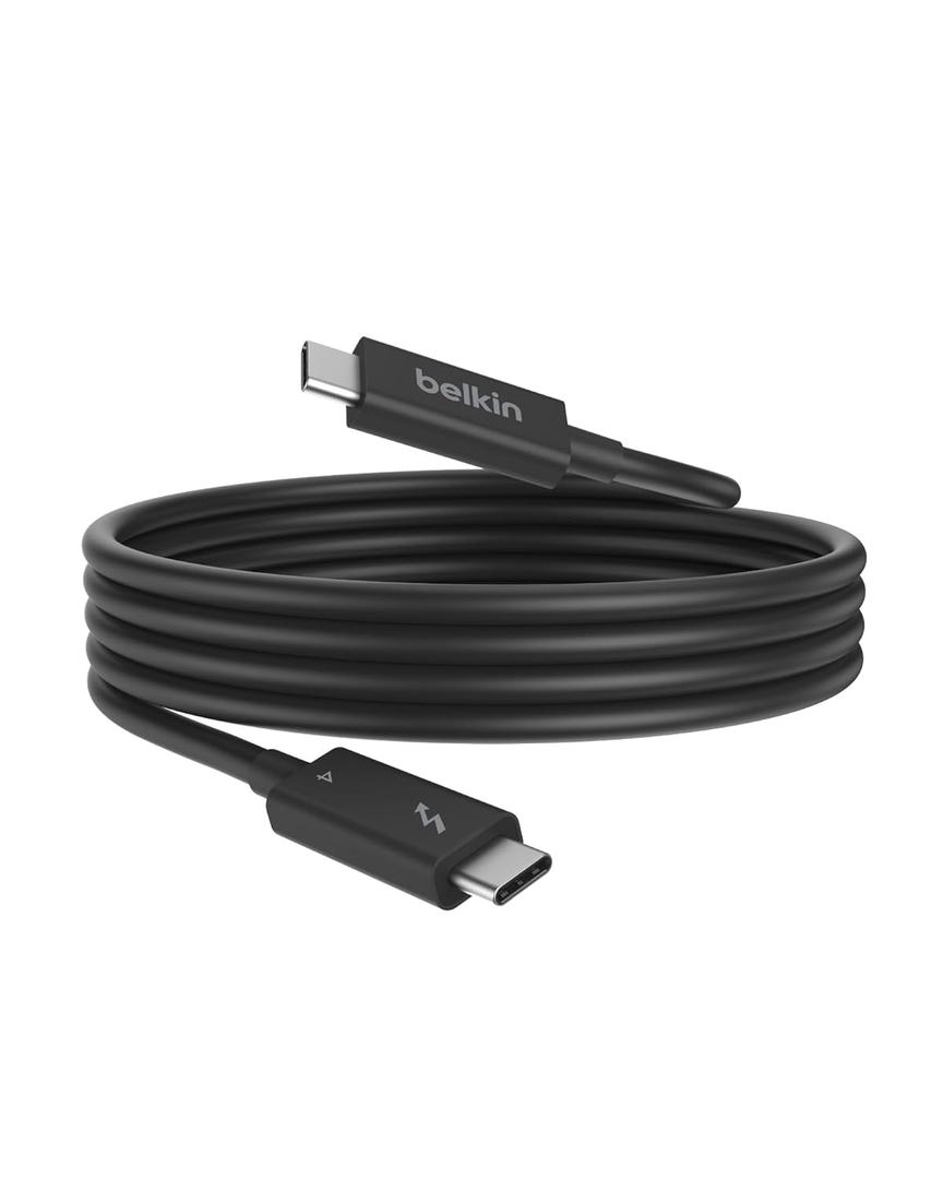 Belkin Thunderbolt 4 Cable (2M, 6.6ft Power Cable), USB-C to USB-C Cable w/ 100W Power Delivery, USB 4 Compliant, Compatible with Thunderbolt 3, MacBook Pro, eCPU, & More - Intel Thunderbolt Certified