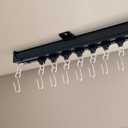 Ceiling Curtain Track, Curtain Track Ceiling Mount, Room Divider Curtain Rod or Wall with Rolling Hooks, Ceiling Shower Curtain Tracks Perfect for Privacy in Open Rooms 6ft, Black)