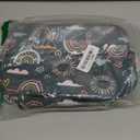 Insulated Kids Dual Compartment Lunch Bags Tote Pack for Girls Boys Toddler Kindergarten School Picnic Cooler Thermal Lunch Boxes with Strap (Green Rainbow)