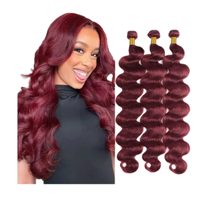#99J Burgundy Bundles Human Hair Body Wave Bundles 20 22 24 Inch Wine Red Bundle Human Hair Extensions Unprocessed Virgin Remy Hair 3 Bundle 50 Gram Per Bundle