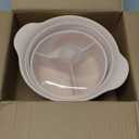 42oz Microwave Silicone Steamer 3 Compartmented for Vegetables/Fish/Baby Food, 4 in 1 Microwave Pot with Handle, Lid, Basket, Recipe ,Oven & Dishwasher Safe, Easy Clean, Korea Design 100% Food Grade (Pink)