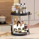 10.01" 2-Tier 360Rotating Lazy Susan turntable Organizer Spice Rack Organization for Kitchen countertop and Cabinet pantry Organizers and storage(1Black, Extra Large)