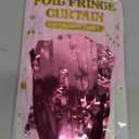 2 Pack Pink Party Decorations, 3.28 FT x 7.05 FT Pink Backdrop, Metallic Tinsel Backdrop Fringe Curtains Backdrop Curtains, Photo Backdrop Party Supplies Birthday Party Decorations