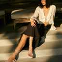 Women's Lace Up Sandals Strappy Flats Gladiator Wrap Flip Flop Tie Open Ring Toe Summer Shoes (8, White)