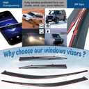 4pcs JDM Vent Window Visors Compatible with 2019-2024 UX200 UX250h,Outside Mount Style Sun Rain Guard,Smoke Tint with Chrome Trim