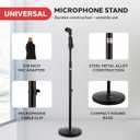 Pyle Universal Microphone Stand - M-6 Mic Mount Holder and Height Adjustable from 27.5” to 57.5” Inch High w/Compact Round Base Plate - Quick Setting Lock-Tight Knob Lightweight and Reliable PMKS40