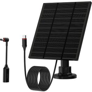 Solar Panels for Ring Camera Outdoor (New Generation) 5W 5V Solar Panel Charger with USB-C&Plug for Spotlight Cam Plus&Stick Up Cam Pro.Waterproof IP65 360Adjustable 2M Cable (Black, 1)