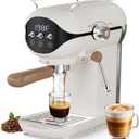 Espresso Machine with Steam Milk Frother Semi Automatic 20 Bar Compact White with Toggle Switch for home Cafetera Espresso, Latte, Cappuccino, Americano, Macchiato - White