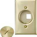 Leviton QuickPort Floor Jack Assembly, Two Blank Inserts, Solid Brass, 41652.0