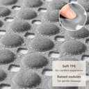 OTHWAY Bath Tub Shower Mat Non Slip, Bathtub Floor Liner Mats for Inside Shower Bathroom, Suction Cups and Drain Holes for Feet Scrubbing, Machine Washable, Soft on Feet, 35x16 Inch, Grey