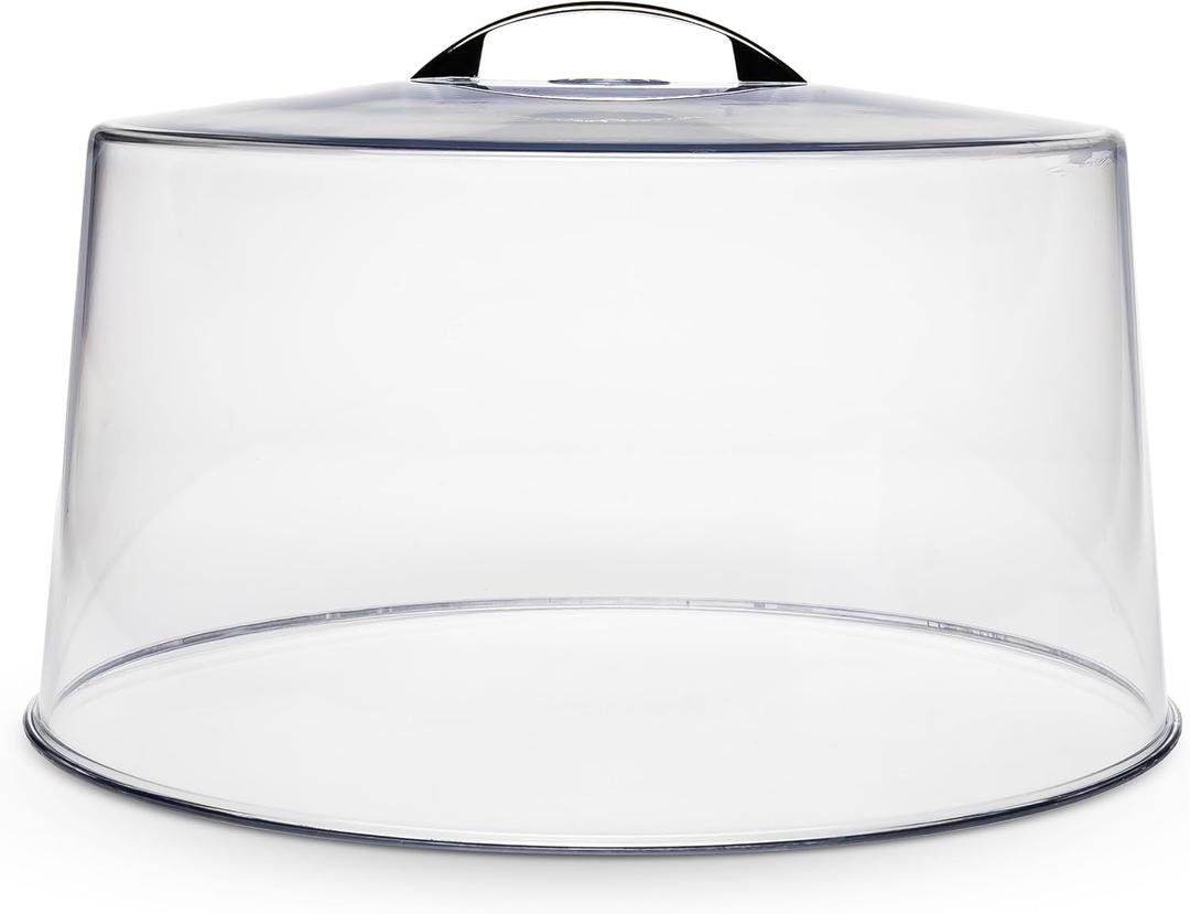 Carlisle Food Service Products Cake Cover Round Cover for Catering, Kitchen, Restaurant, Plastic, 12 Inches, Clear