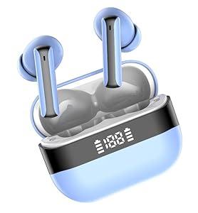 Wireless Earbuds, 2025 Bluetooth 5.4 Headphones Bass Stereo, Ear Buds with 4 Mics ENC Noise Cancelling, Bluetooth Earbuds 48H Playtime LED Display Charging Case, IP7 Waterproof in Ear Earphones