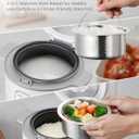 TLOG Low Carb Rice Cooker 2L(8 Cups Cooked), Low Sugar Healthy Rice Maker with 304 Stainless Steel Steamer Basket, 5 Cooking Presets, 24H Timer & Keep Warm Function