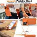 Magnetic for Samsung Galaxy S26 Case,[Slide Camera Cover][Kickstand][Compatible with Magsafe][Kickstand][Military Grade Protection] Shockproof Rugged Case for Galaxy S26, Orange