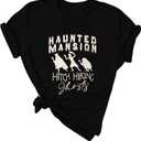 Beware of Hitch Hiking Ghost Shirt Women Funny Halloween Shirts Haunted Tshirt Ghost T-Shirt Short Sleeve Tee (Small)