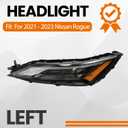 Headlight Assembly Compatible with 2021-2023 Nissan Rogue S/SV/SL/Platinum with DRL (Driver Left Side)