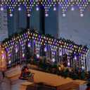 MUYUN Christmas Lights Outdoor Decorations 13.8ft 200 LED Christmas Lights with 12 Stars,Dimmable Curtain Fairy Light with 8 Modes for Wedding Party Holiday Christmas Decor(Multicolor)