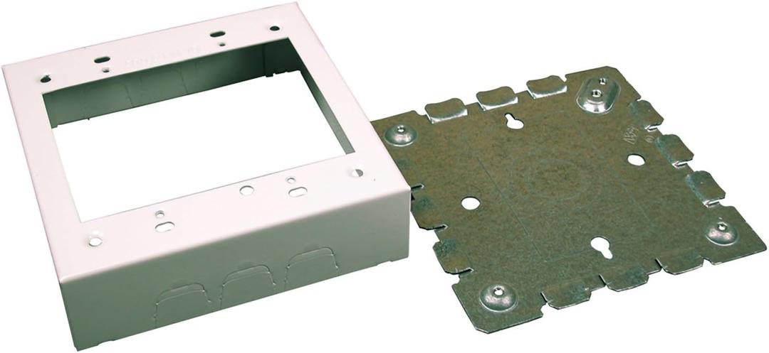 Legrand Wiremold BW32 Metal Raceway for Extending Power, 700 Series, 2 Gang Deep Outlet Box, 1 3/8" Deep, White (1 Pack)