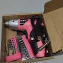Hi-Spec Small Electric Screwdriver, Mini Drill Set, Rechargeable 3.6V Cordless Screwdriver with 26 Driver Bits, Power Tool for Small Projects & Home Use, Pink