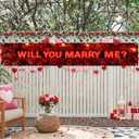 Will You Marry Me Banner 118 x 20 Inch Proposal Theme Wall Backdrop for Home Party Porch Fence Event Romantic Celebration Decor Indoor Outdoor Background Holiday Event Banner