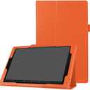 for Amazon All-New Kindle Fire HD10 7th 9th Generation Smart Cover, Ultra Slim Folio Stand Auto Sleep/Wake Up Leather Case for All New Fire HD 10 (2017 2019 Release) 10.1 inch (Orange)