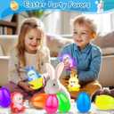 3 x 12Pack 4" Easter Eggs Prefilled Bunny Monkey LED Puffer Balls Easter Egg Fillers, Light Up Squeeze Sensory Ball Fidget Toys Easter Eggs Hunts Party Favors, Easter Basket Stuffers Teens enns Boys Girls