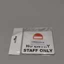 High-Strength Self-Adhesive No Entry Staff Only Sign, 120mm x 100mm Composite Metallic Silver UV Printed for Exterior and Interior Use