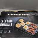 OVENTE Electric Griddle with 16 x 10 Inch Flat Non-Stick Cooking Surface, Removable and Adjustable Temperature Control, Indoor Grill for Instant Breakfast, Pancakes, Eggs or Burgers, Black GD1610B