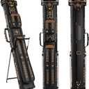 Pool Cue Case 2x4,Billiard Cue Case with Stand,Hard Pool Stick Case,Billiards Accessories Storage Holds 2 Cue Butt and 4 Cue Shafts, 33" x 6.5" x 4.5"
