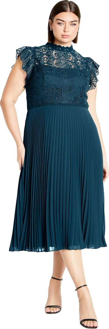 City Chic Women's Plus Size Dress - Livia (Peacock) 20