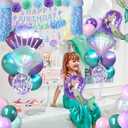 Mermaid Birthday Party Decorations for Girls 49PCS Under the Sea Party Kit with Mermaid Balloons, Happy Birthday Banner, Tassel Garlands, Paper Flowers & Jellyfish Lanterns