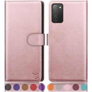 SUANPOT for Samsung Galaxy A03S Wallet case RFID Blocking Credit Card Holder, Flip Folio Book PU Leather Phone case Shockproof Cover Women Men for Samsung A03S case (Rose Gold)