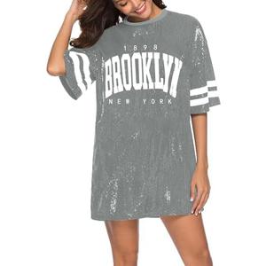 PORRCEY Juniors Short Sleeve Sequin Funny Dress Shirts XXL Grey