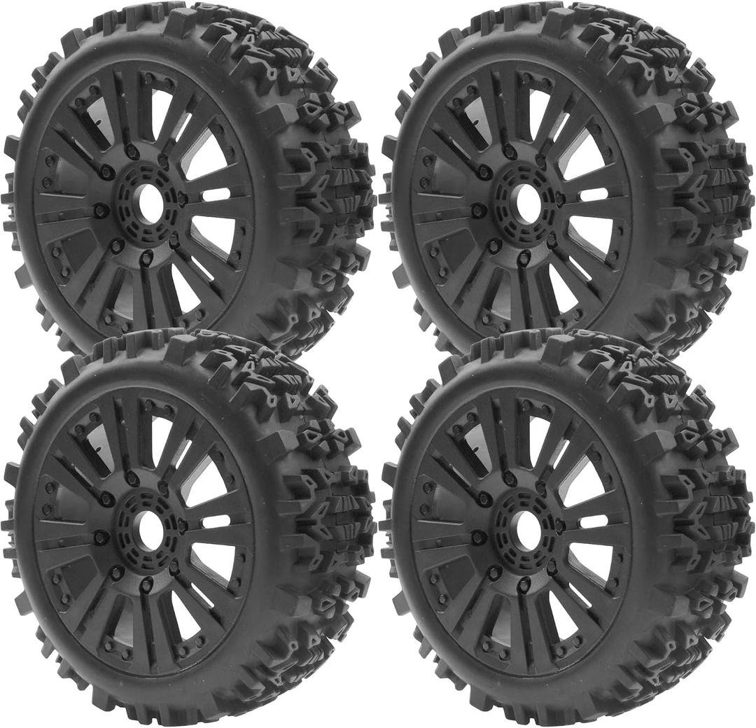 1/8 RC Buggy Tires 17mm Hex Wheels Rims & Rubber Tires Compatible with Arrma Typhon 6S 3S Talion 6S Team Losi HPI 1/8 RC Car 4PCS