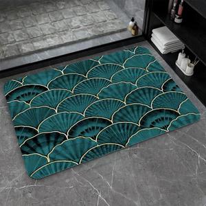 Super Absorbent Diatomaceous Earth Stone Bath Mat,The Shell, The sea Quick-Drying Bathroom Carpets,Non Slip Bathtub Floor Mat，Easy to Clean, Simple Kitchen Doormat, 32x20"