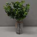 12" Artificial Eucalyptus Stems in Glass Vase with Faux Water, Realistic Eucalyptus Leaves Fake Plant Branch Greenery Decoration for Home Farmhouse Bathroom Kitchen Wedding Centerpiece Table Décor