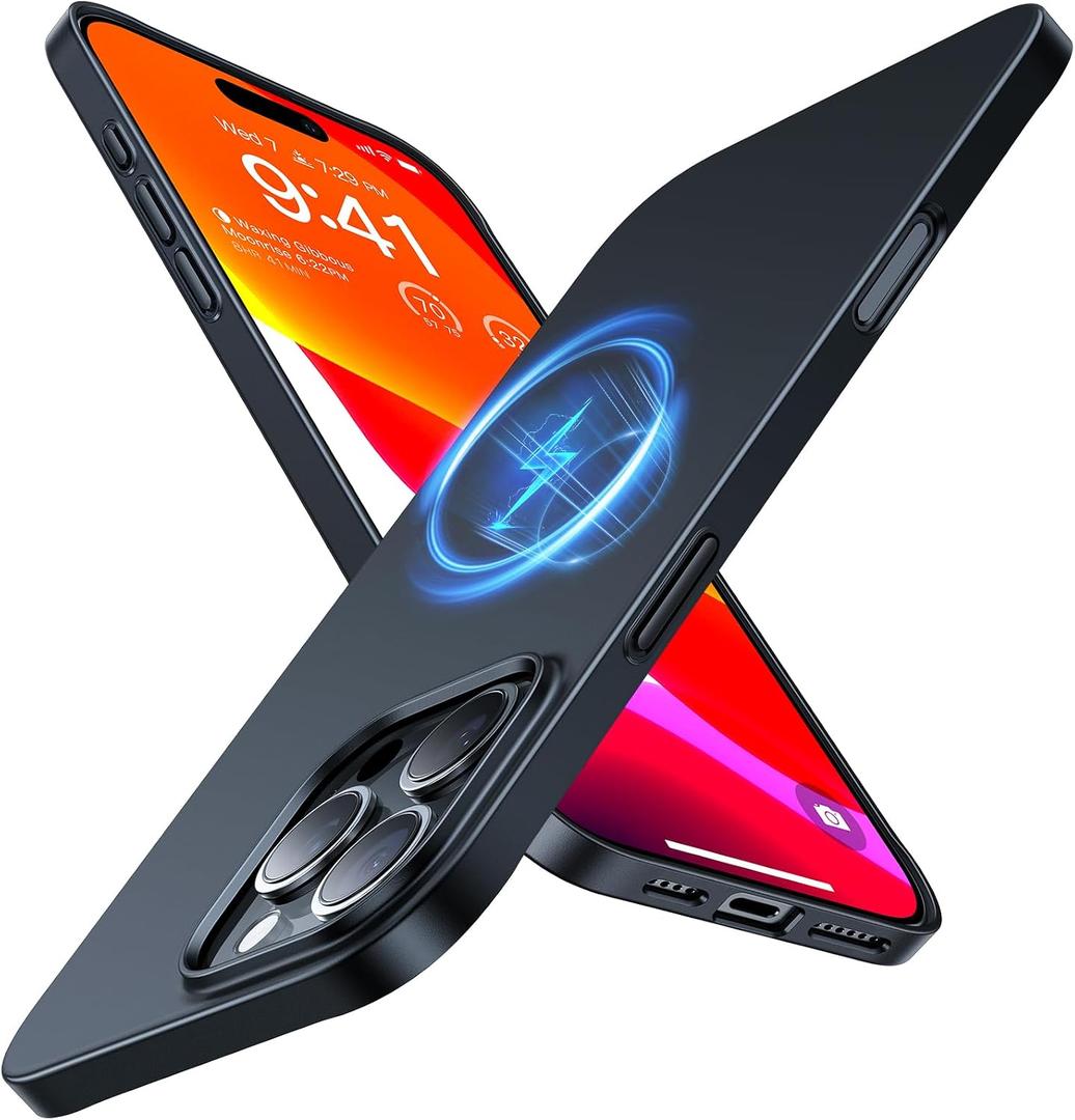 TORRAS Magnetic Slim-Fit for iPhone 16 Pro Max Case 6.9 inch, Ultra-Thin 16 ProMax Phone Case Compatible with MagSafe, Light Anti-Scratch Matte Hard PC Bayer OriginFit, Black