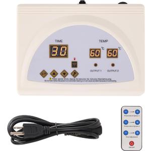 Infrared Sauna Blanket Controller, Digital Heat 2 Zone Sauna with Remote Control, Professional Detox Anti Ageing Beauty Machine, Sauna Blanket Replacement Parts (NOT Included Blankets) (white)