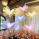 Geelin 6 Pcs Gradient Color Large Butterfly Decorations Big Butterfly Party Decor 20 Inch 12 Inch 3D Silk Butterflies for Baby Shower Women Birthday Wedding Decor