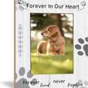 Forever In Our Heart Forever Loved Never Forgotten Pet Memory Picture Photo Frame, Pet Dog Cat Memorial Picture Frames, Memorial Sympathy Gifts For Loss Of Dog, Pet Memorial Picture Frames 5x7