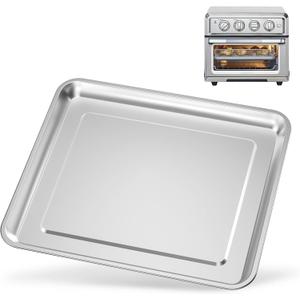 Stainless Steel Baking Tray Pan Compatible with Cuisinart Airfryer TOA-060 and TOA-065 (with Cuisinart Airfryer TOA-060 and TOA-065), Dishwasher Safe