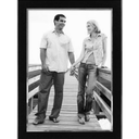 Malden International Designs Black Sleek With Silver Inside Border Picture Frame, 5x7, Black