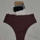 GreenBaa No Show High Rise Bikini Panties Women's Seamless Hi Cut Underwear 5 Pack L