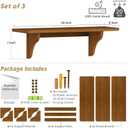 Forbena Wooden Floating Shelves for Wall Set of 3, 24 Inch Wall Shelf for Bedroom, Dark Wood Arched Hanging Wall Shelves for Bedroom, Living Room, Office, Nursery, Dining Room (Walnut Brown), 24 Inches Long