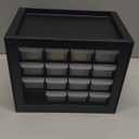 IRIS USA Small Plastic Drawer Organizer, 15-Drawer, Stackable Teacher Toolbox Crayon Small Parts Bead Building Bricks Screw Garage Desk Storage Cabinet, Drink and Water Flavor Packet Organizer, Black